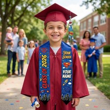 Kindergarten Graduation Sash for Boys, Cute Personalized Graduation Stole