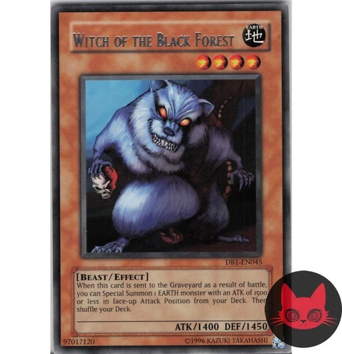 Yugioh Giant Rat DB1-EN045 Witch of the Black forest Name Misprint NM