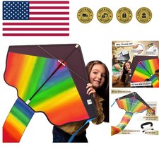 42" Large Rainbow Kite for Kids and Adults - Easy to Assemble  Fly Large Kit...