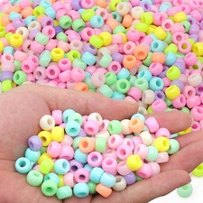 GMMA 1000 Pcs Macaroon Pony Beads for Jewelry Making - Colourful, 6x9mm - Val...