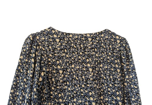 TU Blue Leopard Print Peplum Dress Size 10 Petite - Picture 6 of 12