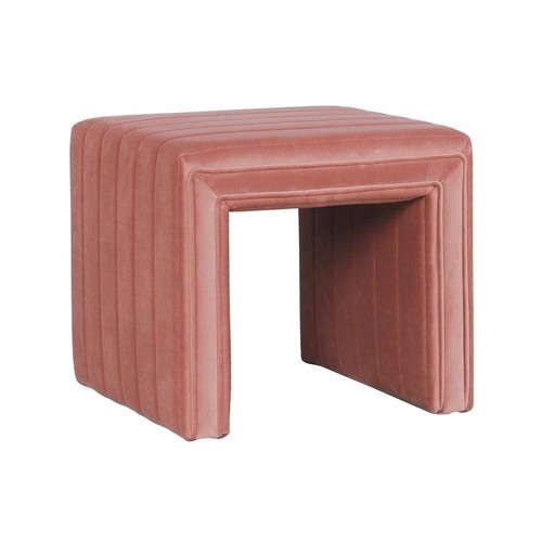 Homepop Blush Velvet Channel Decorative Ottoman - Picture 3 of 8