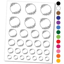 Decorative Summer Daisy Flowers Wreath Temporary Tattoo Water Resistant Set