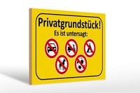 Holzschild Hinweis 30X20 Cm PrivatgrundstüCk Es Ist Untersagt Schild Wooden Sign