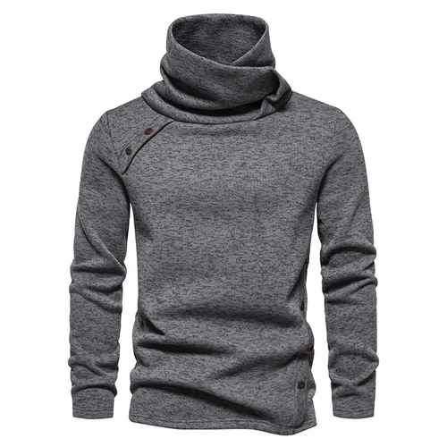 British Style Mens Casual Pile Neck High Collar Long Sleeve Pullover Top Sweater - Bild 9 von 28