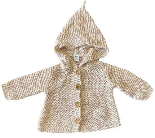 Adorable Pink Knit Baby Cardigan Crochet Sweater Hoodie 3 months Nordstrom