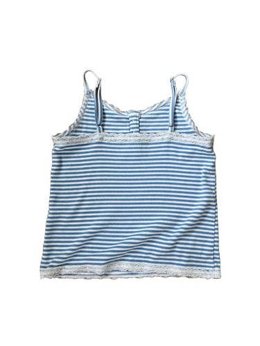 Abercrombie Kids Girls Tank Top Blue and White Striped Thin Strap Size 13/14 - Picture 2 of 2
