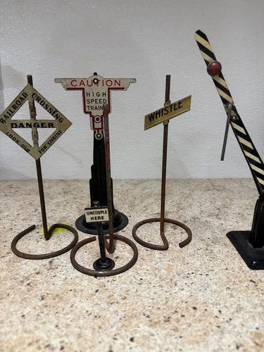 Vintage Train Railroad RR Crossing Sign Arm Signal and others
