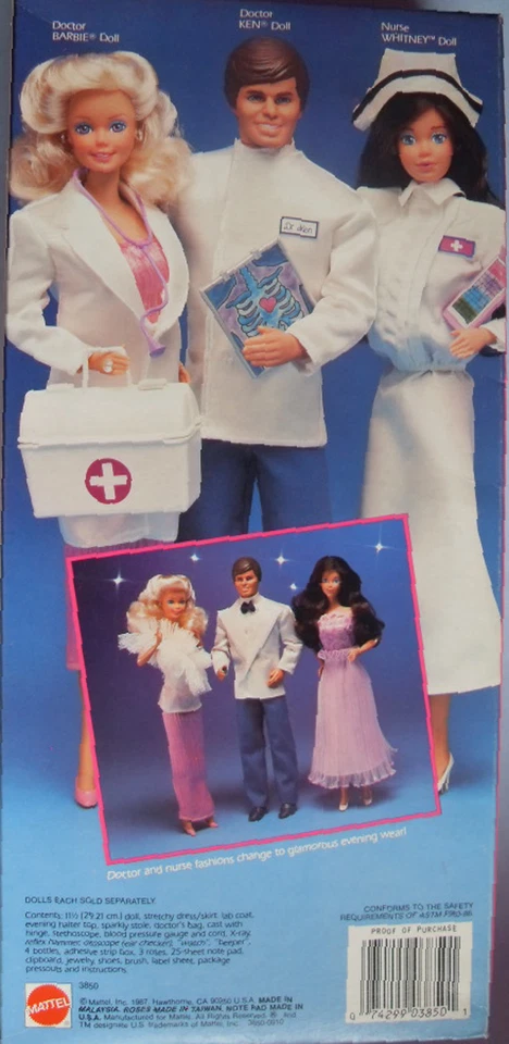 ..MUÑECA DOCTOR BARBIE VINTAGE 1987 #4118 INCLUYE MÁS DE 20 PIEZAS EN CAJA ORIGINAL Foto 3 de 3