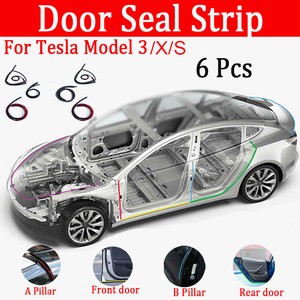 Details About 6x For Tesla Model 3sx Car Door Soundproof Sealing Strip Wind Noise Reduction