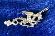 14K Yellow Gold Dragon Charm Pendant