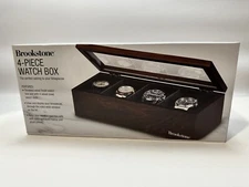 Brookstone Men's 4pcs Watch Case - Dark Brown
