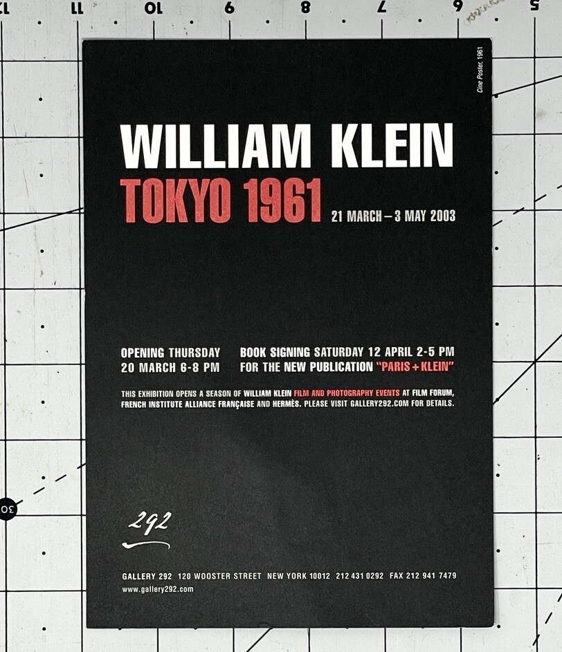 アート・デザイン・音楽 William  Tokyo WILLIAM KLEIN - TOKYO 1961 - Art Announcement Card 2003 - Gallery