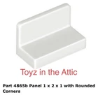 Lego 2x 4865b White Panel 1 x 2 x 1 with Rounded Corners 10497