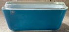 Pyrex Turquoise Blue Refrigerator Dish 0502 with Lid 502C Vintage  USA