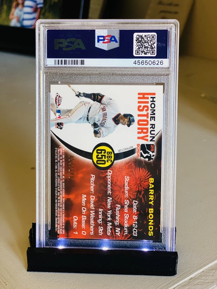 Barry Bonds HR #650Blue Refractor /100 POP 1 PSA 10 2006 Chrome HR History Chase - Image 2 of 3