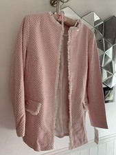 Helen Bernan At John Lewis Pink And White Tweed/ Boucle Jacket Nwt Size 16