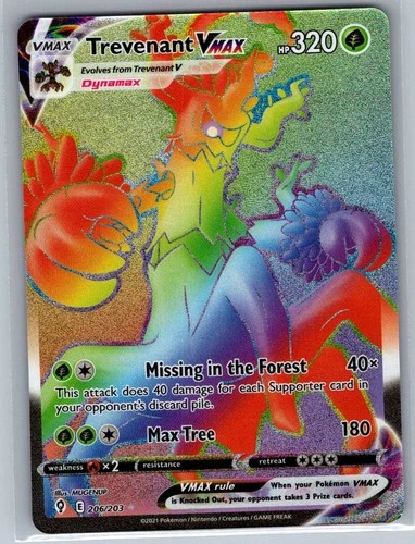 Trevenant VMAX (Secret) 206/203 SWSH07: Evolving Skies - Pokemon Card - NM