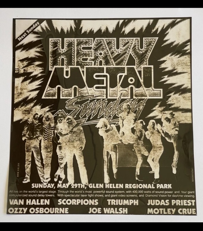 1983 US Festival Heavy Metal Day Production Acetate Negative - Misprint Lineup