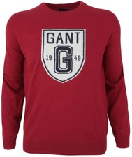GANT Men's Pullover Sweater Jumper Size 3XL HOLIDAY CREW NECK MAHOGNY RED