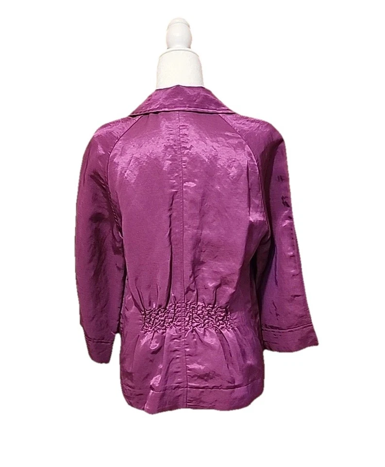 Charter Club Blazer Career City Chic Contemporary Jacket Purple Womens Petite M - Image 2 of 4