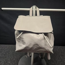 Sole Society Backpack GRAY Faux Leather Flap Closure Adjustable Straps Chic