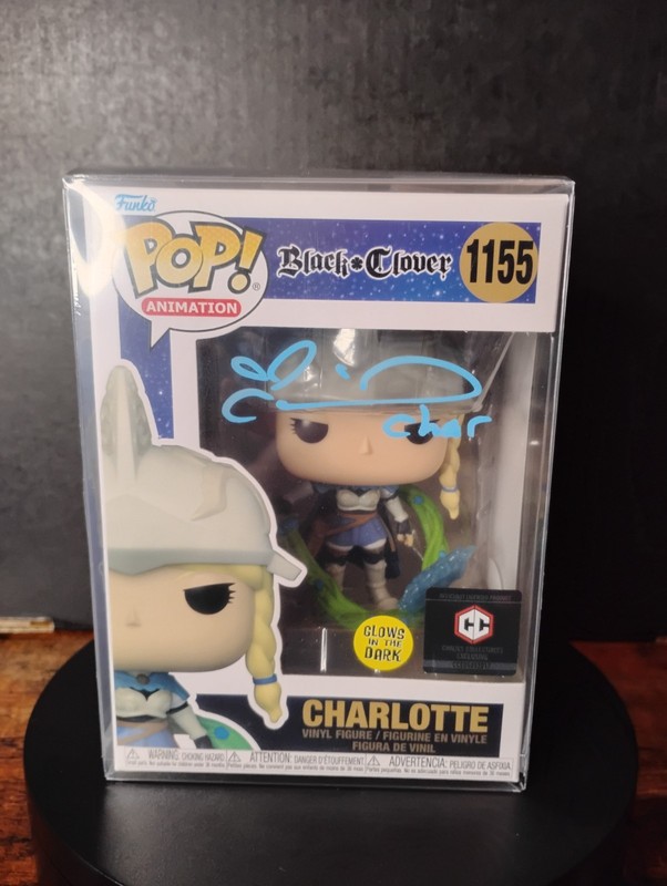 Funko Pop! Animation Black Clover 1155 Charlotte Signed GITD New With Prot (JSA)