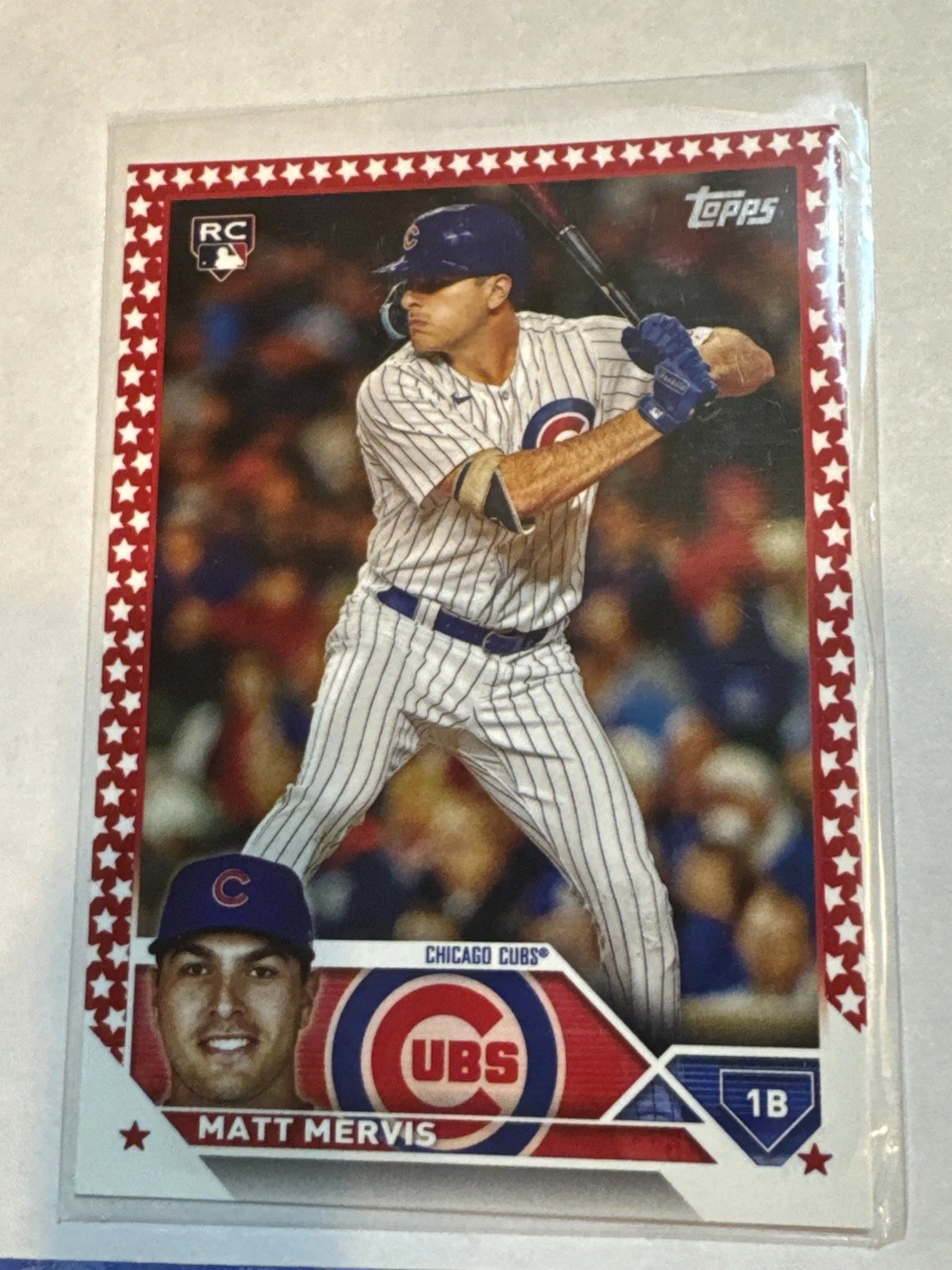 2023 Topps Update Series - Matt Mervis #US42 (RC) Red/White Star Border 17/76