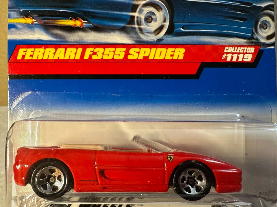 1999 Hot Wheels First Editions #1119 FERRARI F355 SPIDER RED W/5 spoke wheels - Image 2 of 4