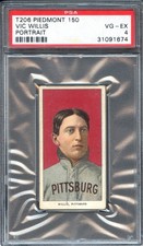 1909-11 T-206 Vic Willis Portrait PSA 4 HOF Pittsburgh Pirates 1674