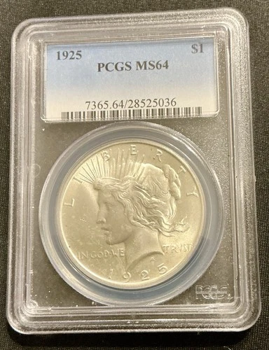 1925 PCGS MS64 Silver Peace Dollar