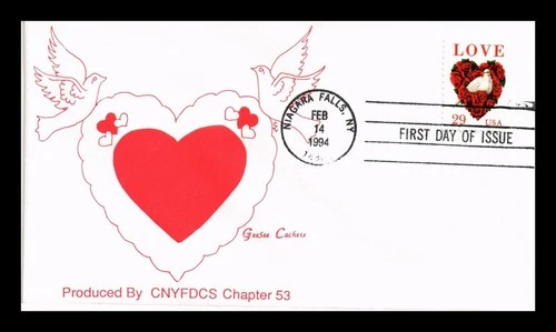 DR JIM STAMPS US COVER LOVE DOVE FIRST DAY ISSUE GEESEE CACHETS