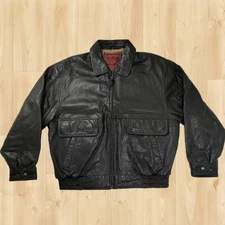 CöuTúre Blouson Aviateur Cuir D'agneau Robuste Marron Homme Taille XG 