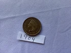 1904 Indian Head Cent Penny UNC Red With Diamonds