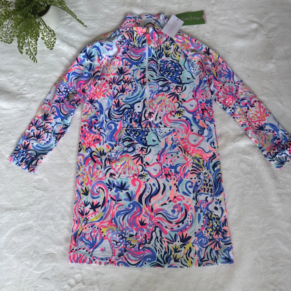 Lilly Pulitzer Pullover Zip Dress Skipper Size L 8/10 New - Image 2 of 4