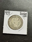 1909 P Barber Silver Quarter Good Better Date U.S. 25c Type Coin (Raw18318)