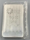 The Royal Mint 10ozt .999 Fine Silver Britannia Bar in plastic L23992
