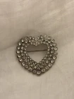 Vintage Signed MONET Rhinestone Heart Brooch Pin - Elegant Costume Jewelry