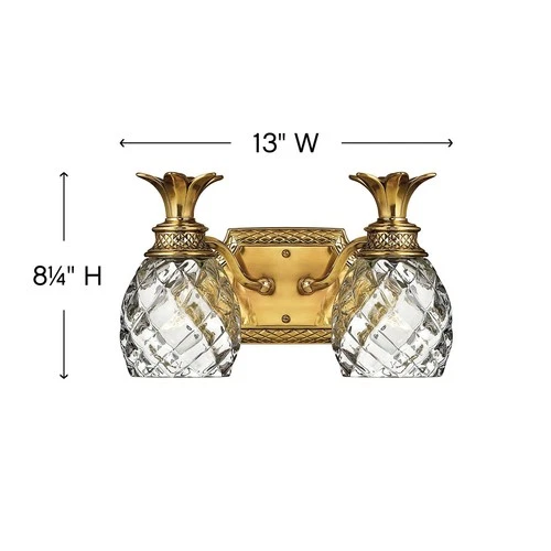 Hinkley Bath Plantation Small Two Light Vanity 13" Burnished Brass - Picture 5 of 8