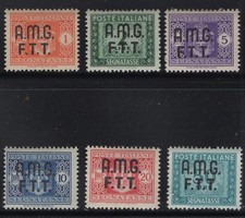WC1_35392 TRIESTE FTT. 1947 postage due set. Sc.J1-J6. MXVLH