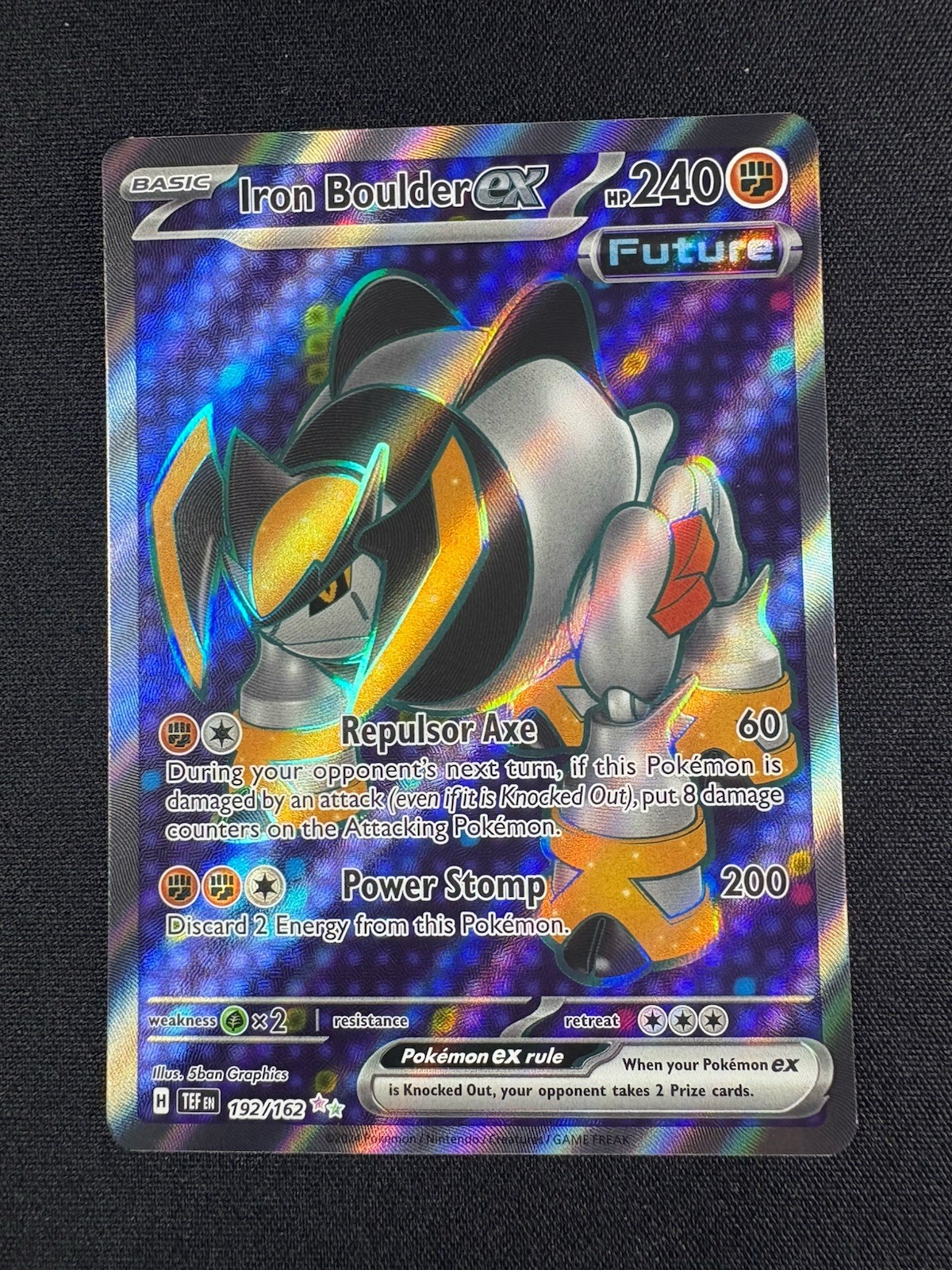 2024 Pokemon Temporal Forces Iron Boulder ex 192/162 Ultra Rare NM