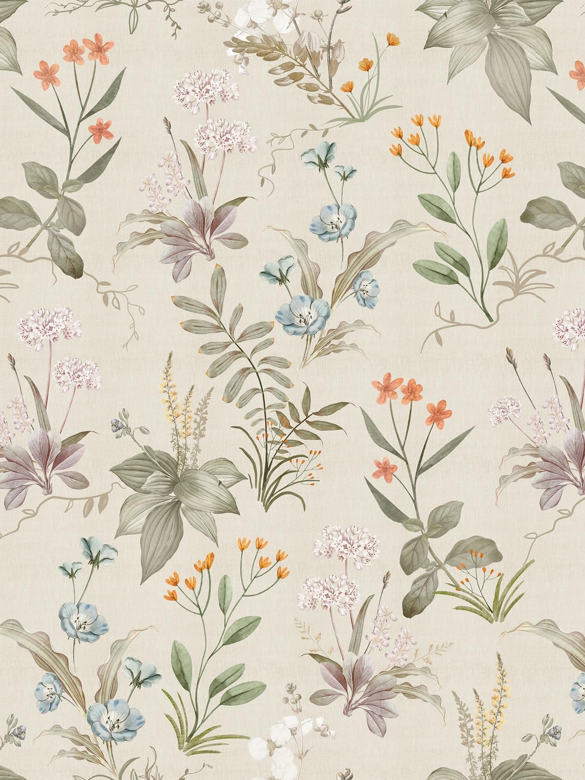 Beige Floral Drawer Liner Peel and Stick Paper self Adhesive Wallpaper Remova...