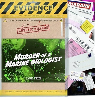 Cryptic Killers Murder Mystery Game - MURDER OF A MARINE BIOLOGIST