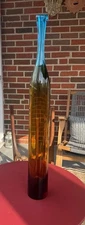 VERY RARE  Mod Vtg 1964 Joel Myers Blenko 6427 Glass Bottle Stretch Vase 23"