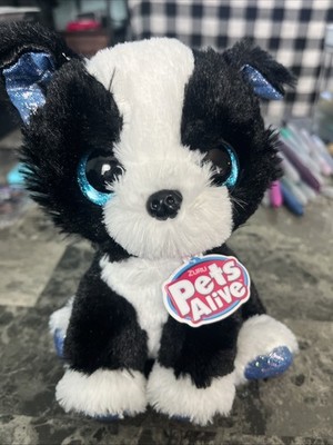 Zuru Pets Alive Plush Border Collie Puppy Dog Electronic Barking Toy 6'' Black