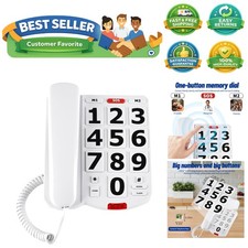 Large Button Phones for Seniors: Amplified Ringer  Easy Dial Safety Phone