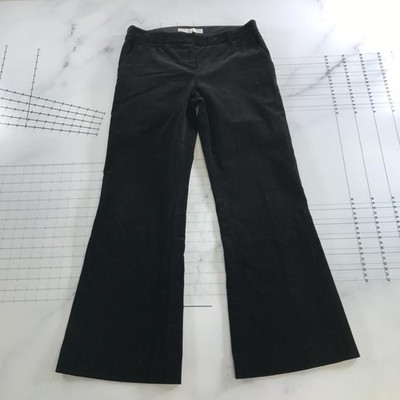 Trina Turk Damen Anzughose Größe 6 Schwarz Cord Stretch Flach Bügelfalte Taschen
