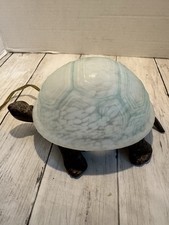 Vintage Tiffany Style Glass Turtle Accent Corded Lamp