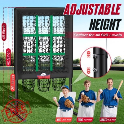9 Hole Baseball Pitching Net with Strike Zone