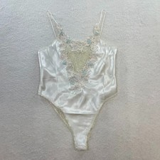 Vintage Ivory Floral French Cut Teddy Soft Girl Angelcore Bridal Lingerie